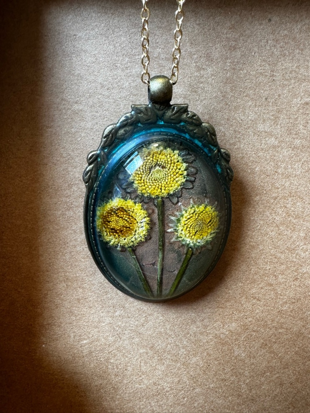 Sunflower Pendant Necklace
